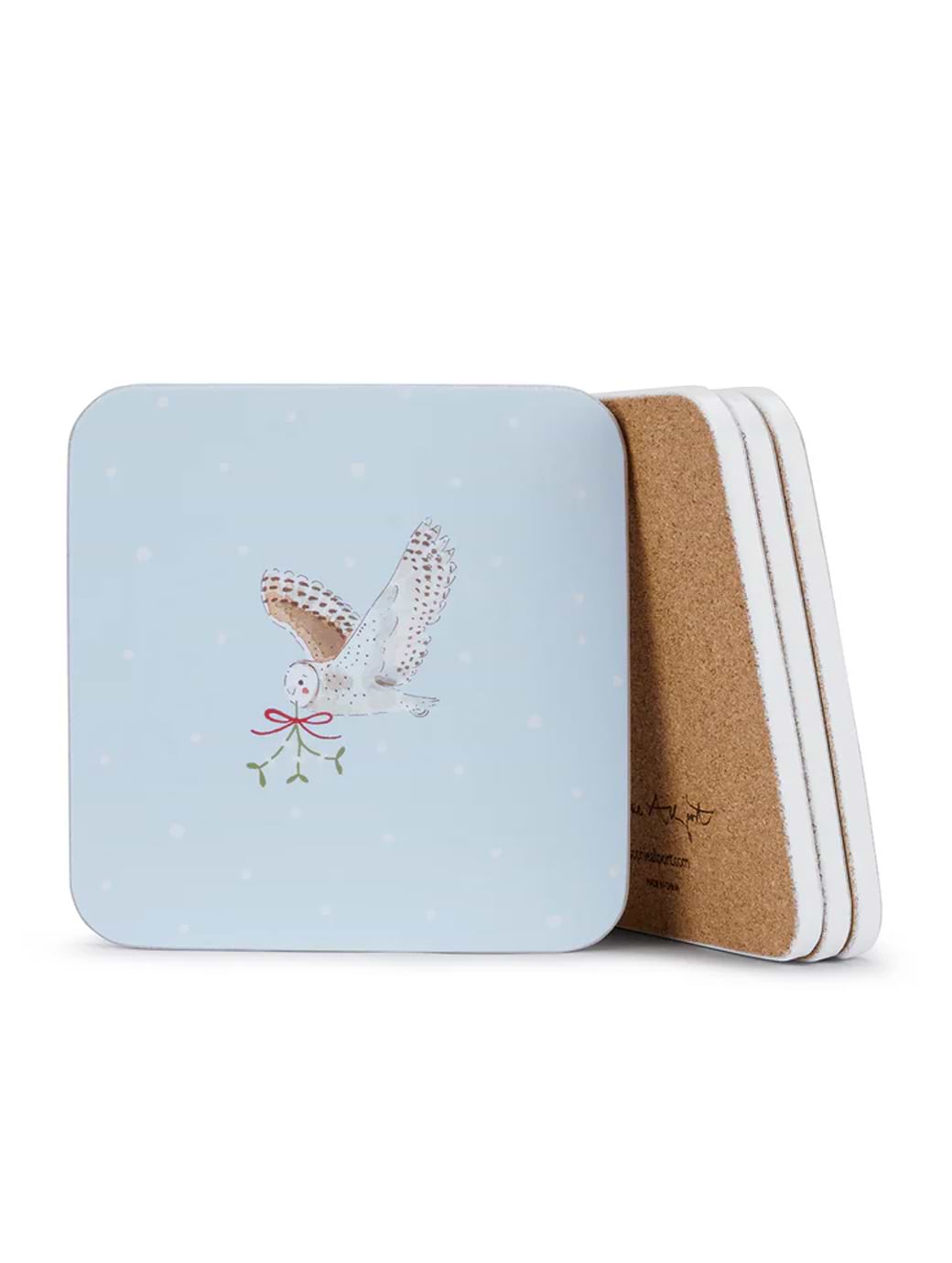 Sophie Allport Snowy Owls Coasters (Set of 4)