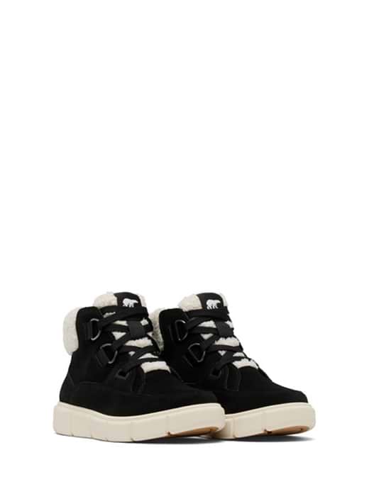 Sorel Women's Explorer III Lace Waterproof Shoe Black/Sea Salt