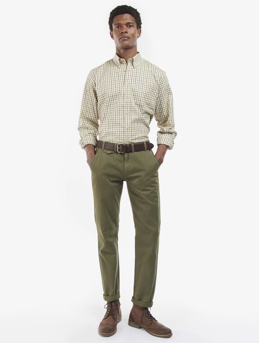 Barbour Men s Tattersall Shirt Navy Olive