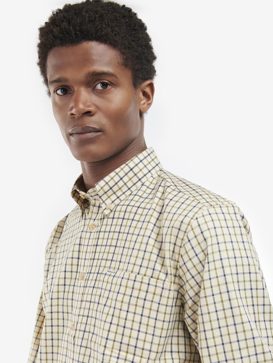 Barbour Men s Tattersall Shirt Navy Olive