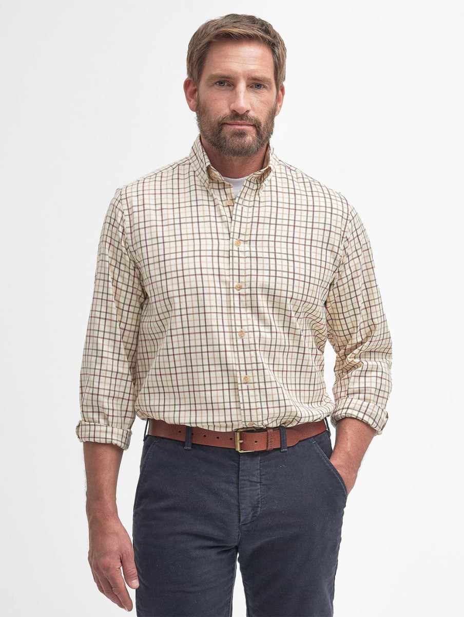 Barbour SP Tattersall Shirt Red/Khaki
