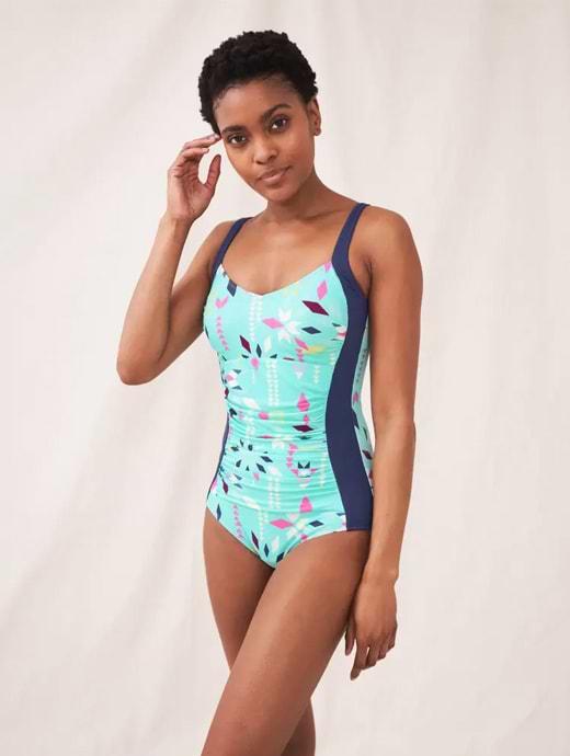 White Stuff Women's Splash Swimsuit Blue Multi