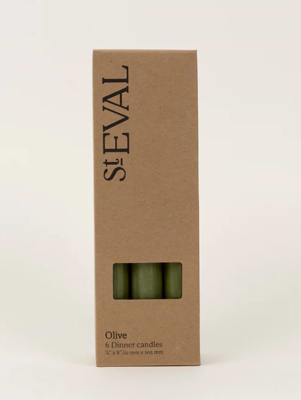 St Eval 7/8" Olive Green Dinner Candles Gift Pack