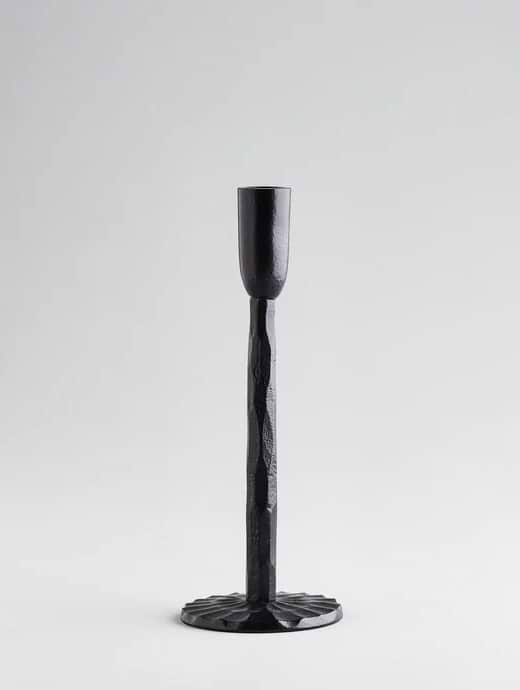 St Eval Black Candlestick Medium 