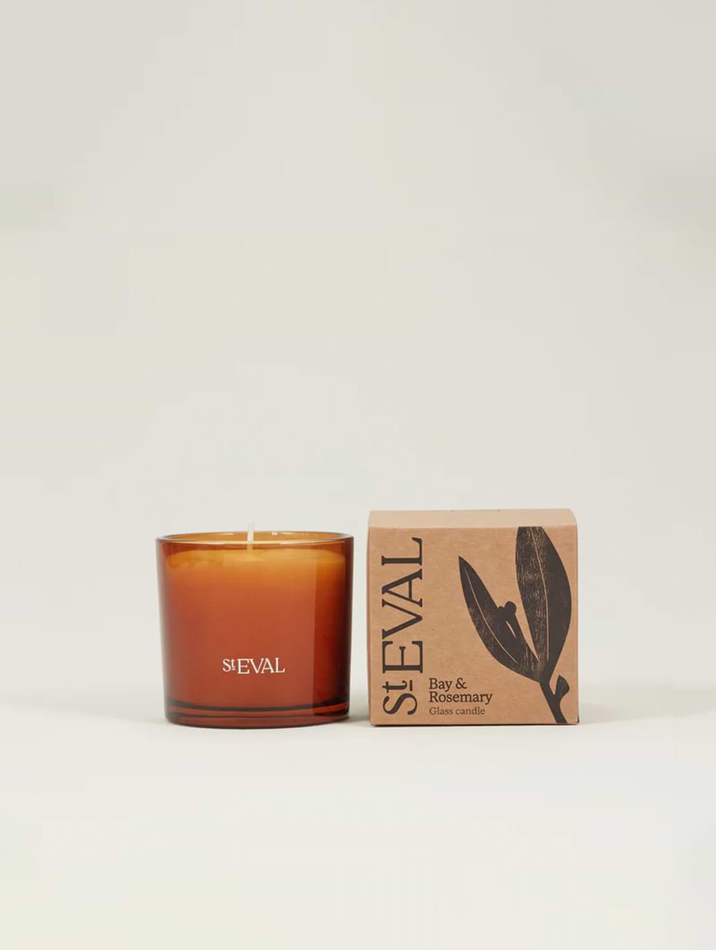 St Eval Candles Amber Glass Candle Bay & Rosemary Orange