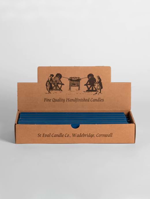 St Eval Dinner Candle 7/8" x 10" Bedruthan Blue