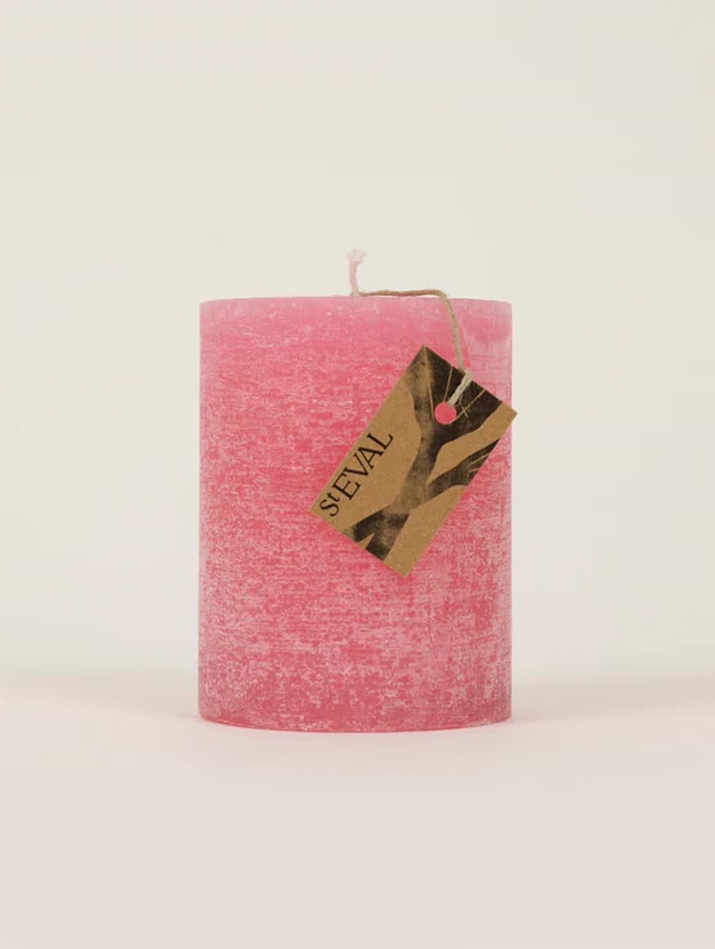 St Eval Candles Wild Rhubarb Fragranced Coloured Pillar Candle