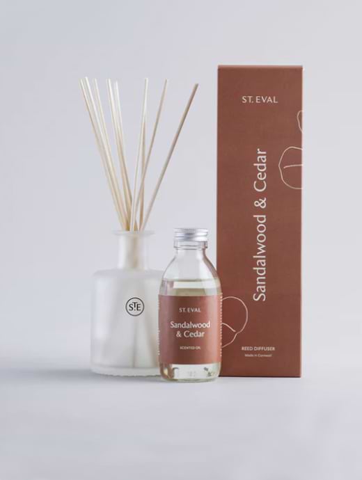 St Eval Lamorna Reed Diffuser Sandalwood and Cedar