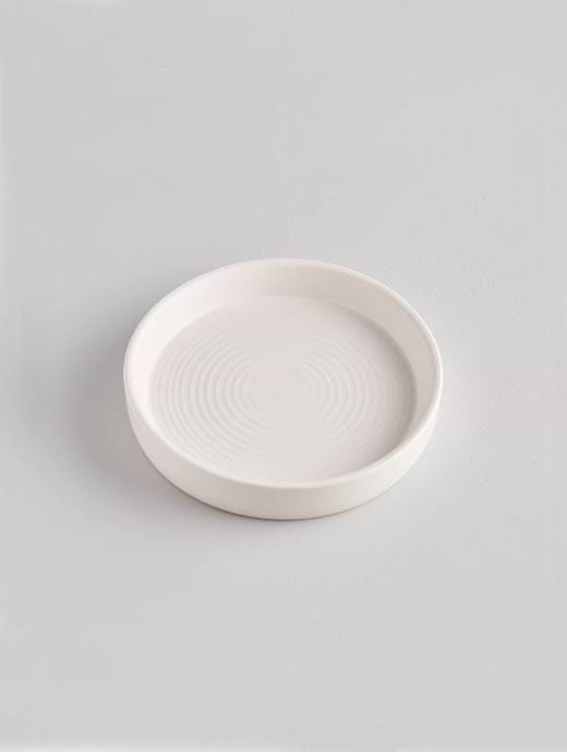 St Eval White Candle Plate Small