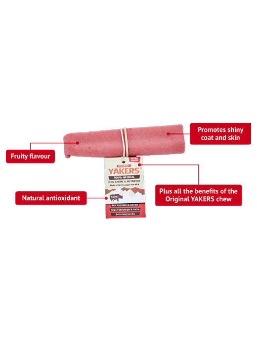 Yakers Dog Chew Strawberry Medium