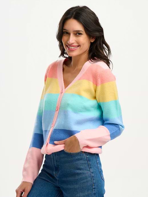 Womens rainbow cardigan cheap