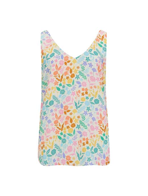 Sugarhill Romy Vest Top Multi Rainbow Botanical Floral