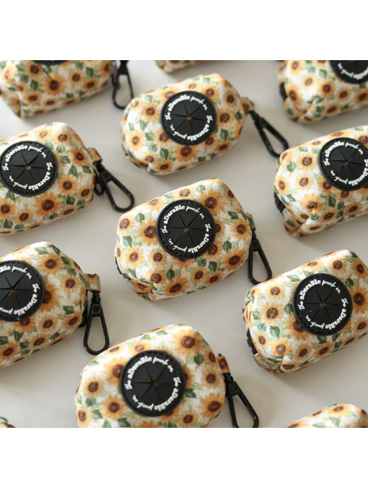 The Adorable Pooch Company Poop Bag Holder Sunflower Season