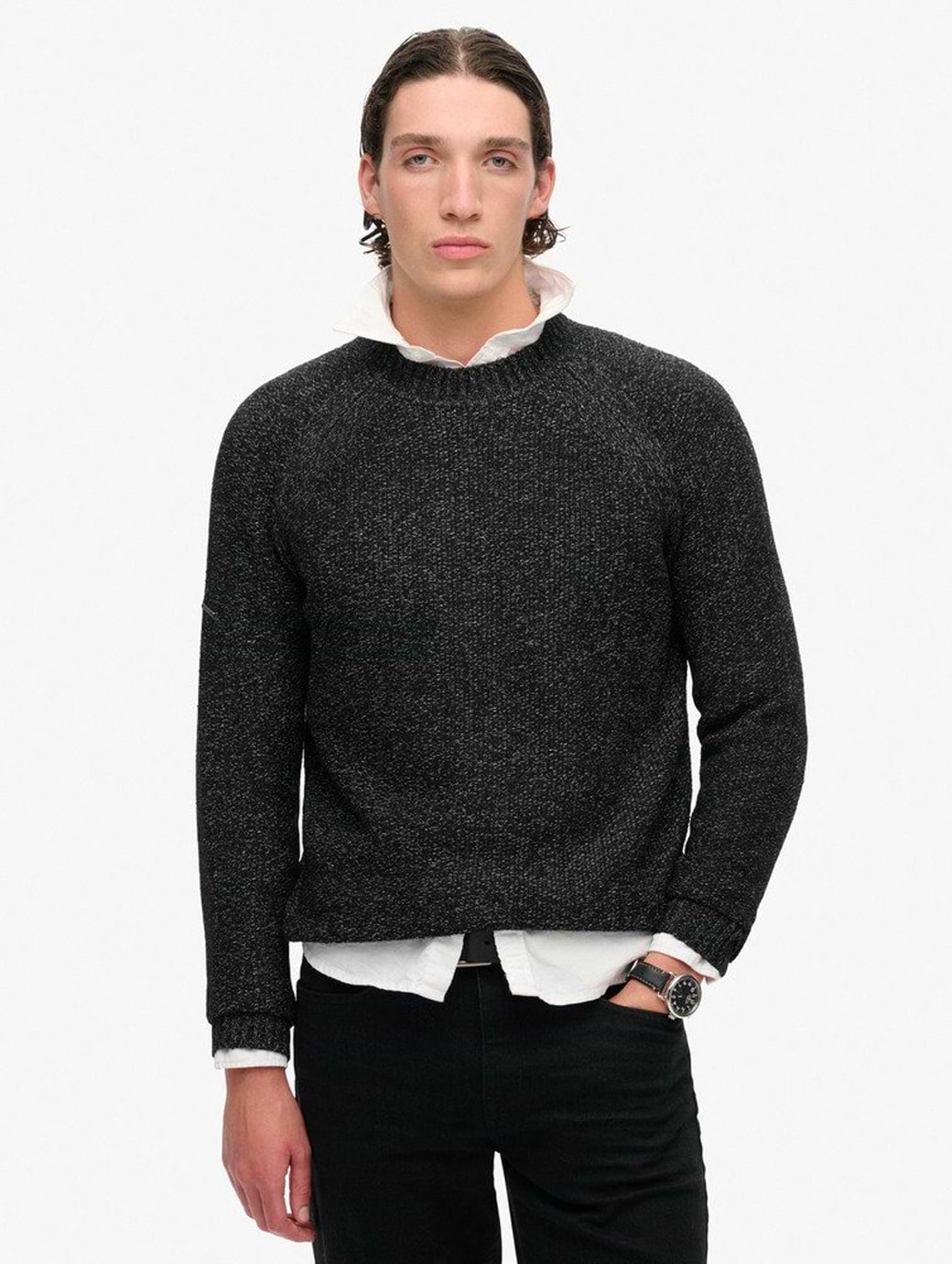 Superdry Men s Chunky Raglan Jumper Black
