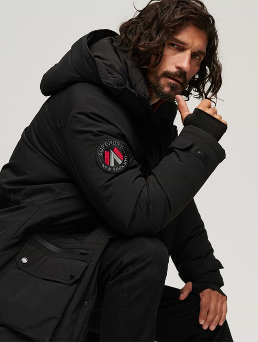 Superdry Men s City Padded Parka Jacket Black