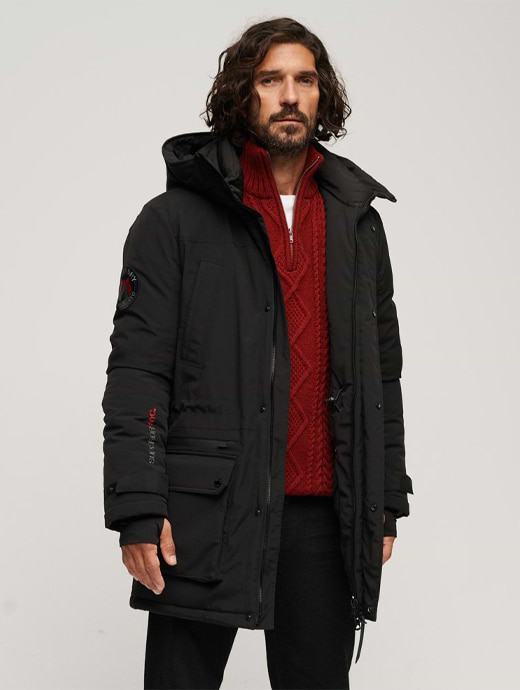 Superdry Men s City Padded Parka Jacket Black
