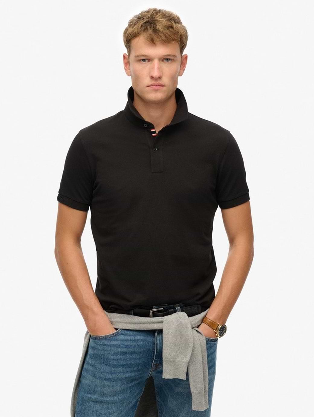 Superdry Men's City Pique Polo Black