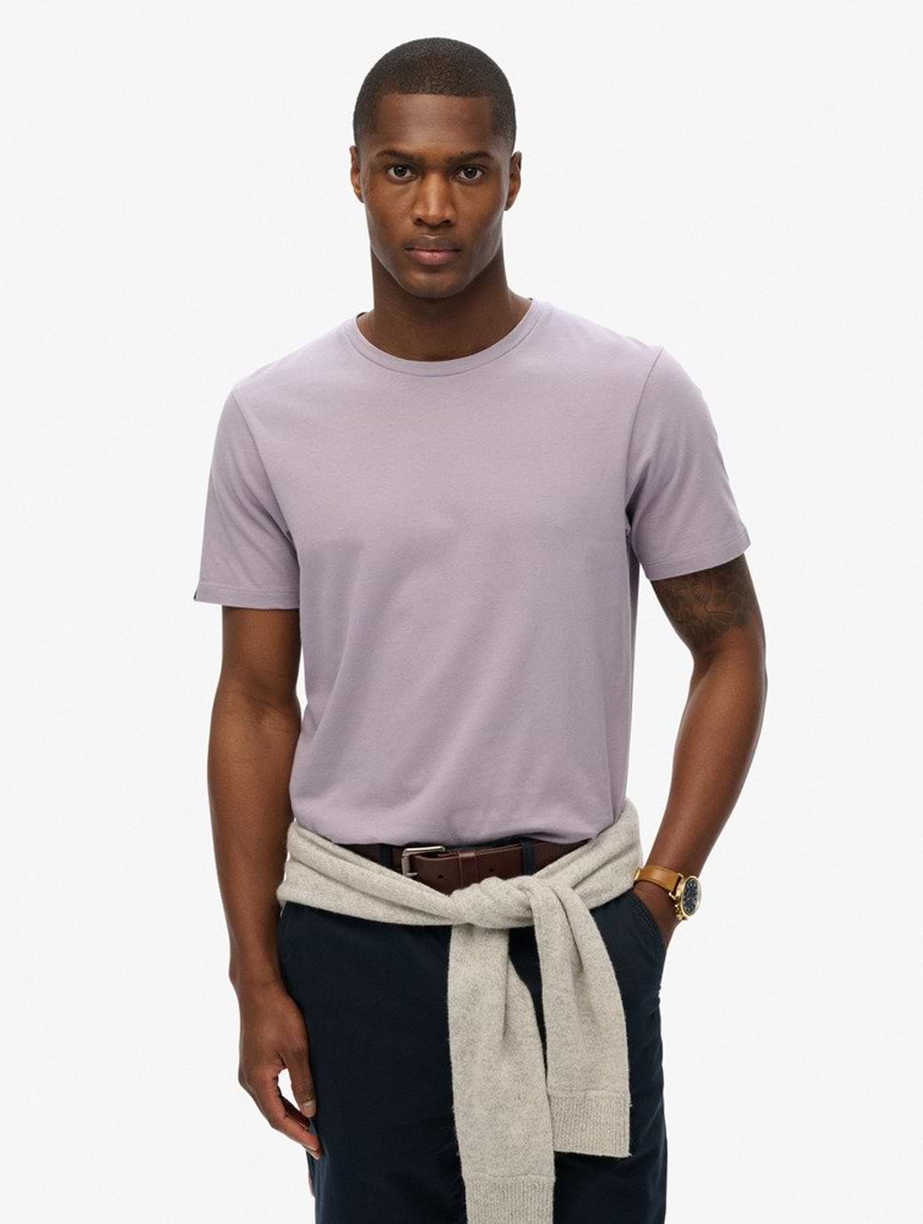 Superdry Men's Classic Essential Tee Brassica Lilac