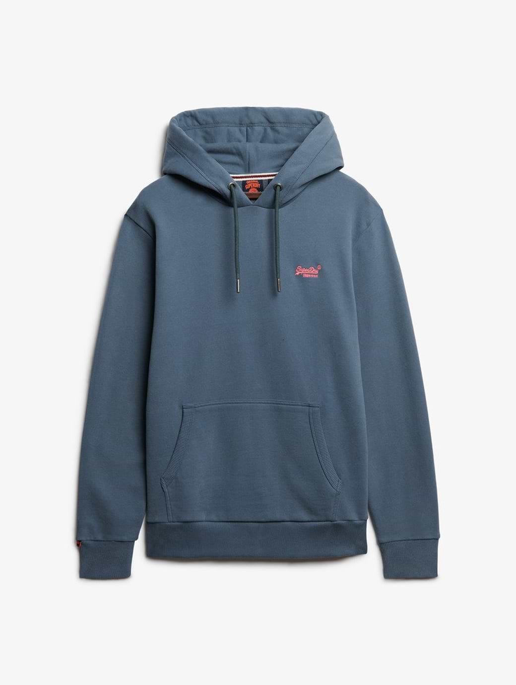 Superdry Men's Essential Logo Hoodie Stormy Weather Blue
