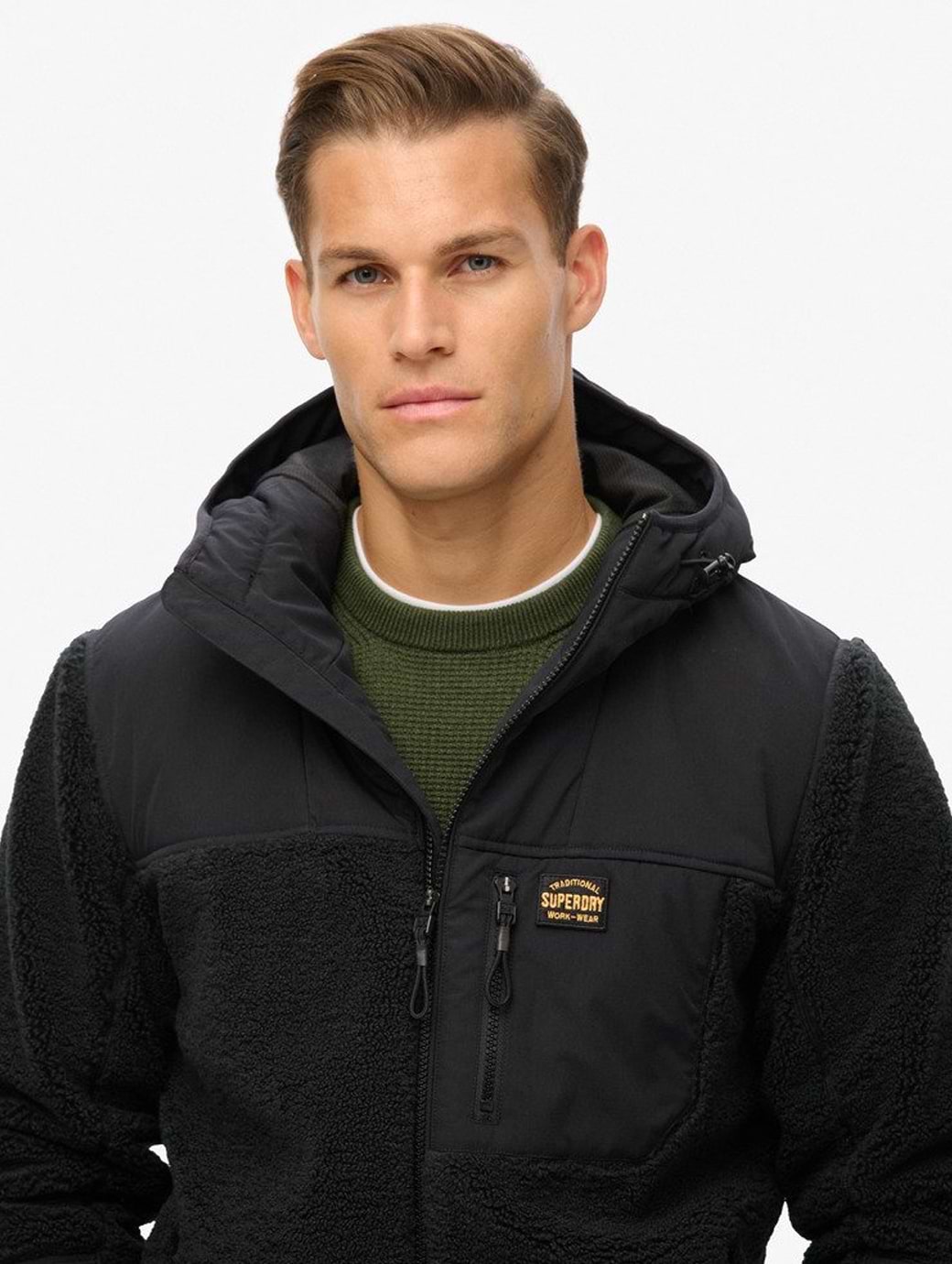 Superdry Men s Hood Expedition Borg Hybrid Noir