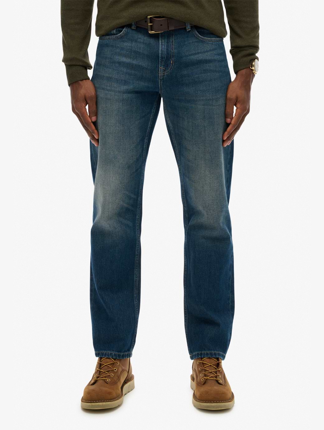 Superdry Men's Merchant Straight Jean Washed Indigo Vintage