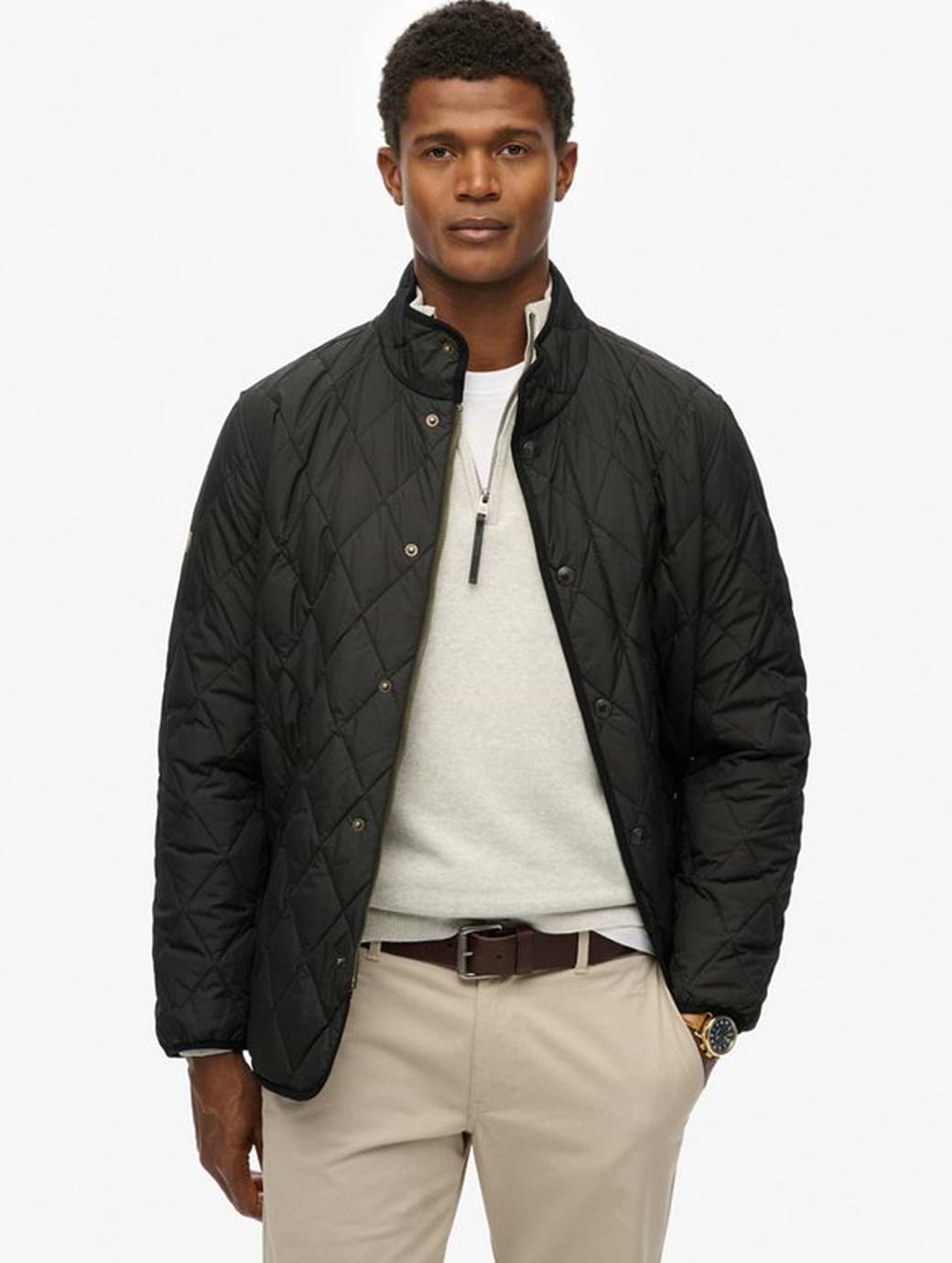 Superdry Men's Quilted Estate Jacket Meteorite Black