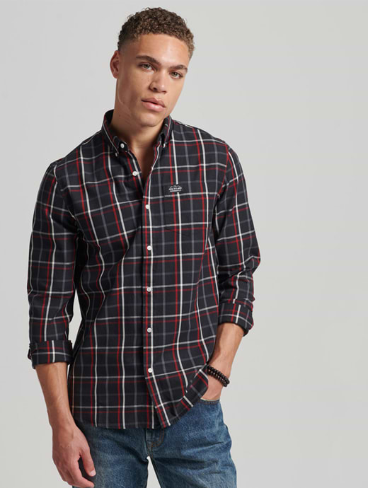 Superdry Men's Vintage Merchant Shirt Dartmouth Check Black