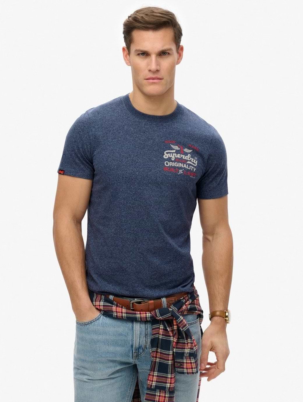 Superdry Men's Vintage Workwear Relaxed Tee Blue Grit