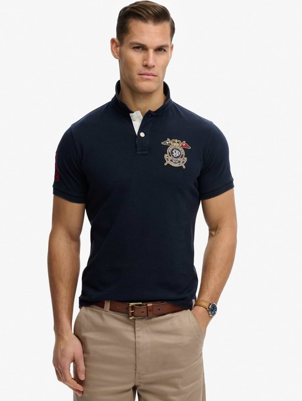 Superdry Men's Crest Polo Darkest Navy