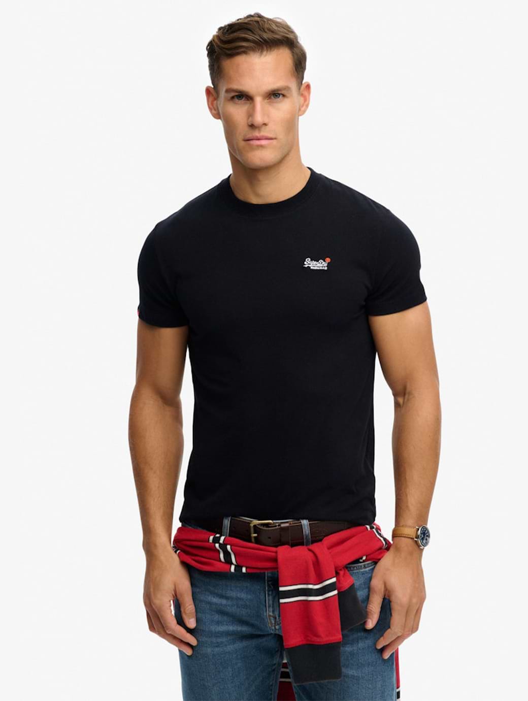 Superdry Men's Essential Contrast Embroidered T-Shirt Black