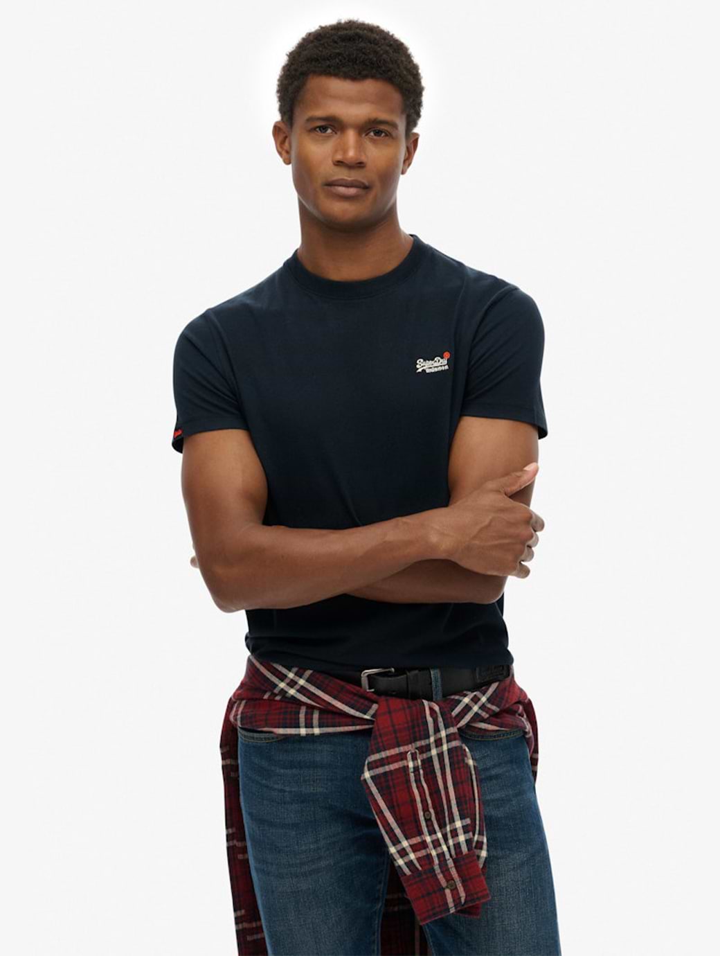 Superdry Men's Essential Contrast Embroidered T-Shirt Eclipse Navy