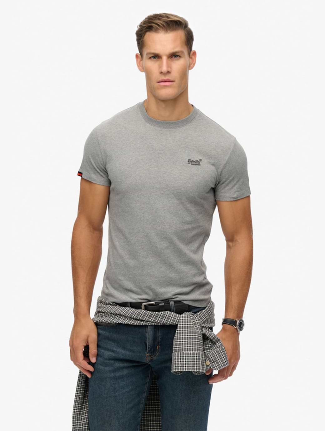 Superdry Men's Essential Logo T-Shirt Sleet Grey Marl