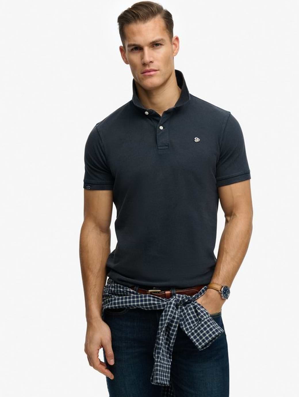 Superdry Men's Vintage Destroy Polo Eclipse Navy