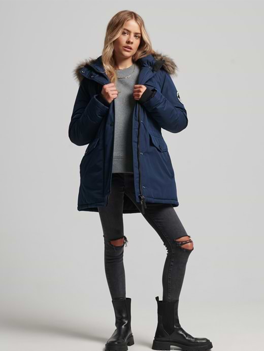 Superdry Women s Ashley Everest Parka Eclipse Navy