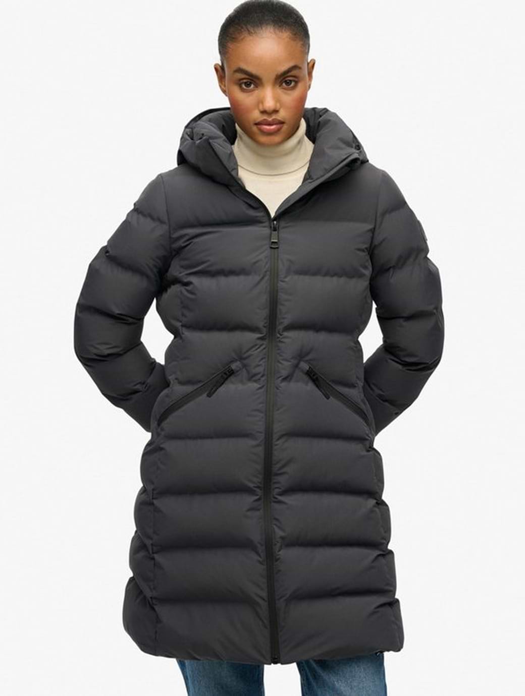 Superdry Women's City Mid Padded Jacket Ebony