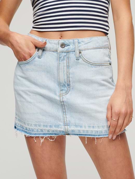 Superdry Women's Denim Mini Skirt Phoenix Pale Blue