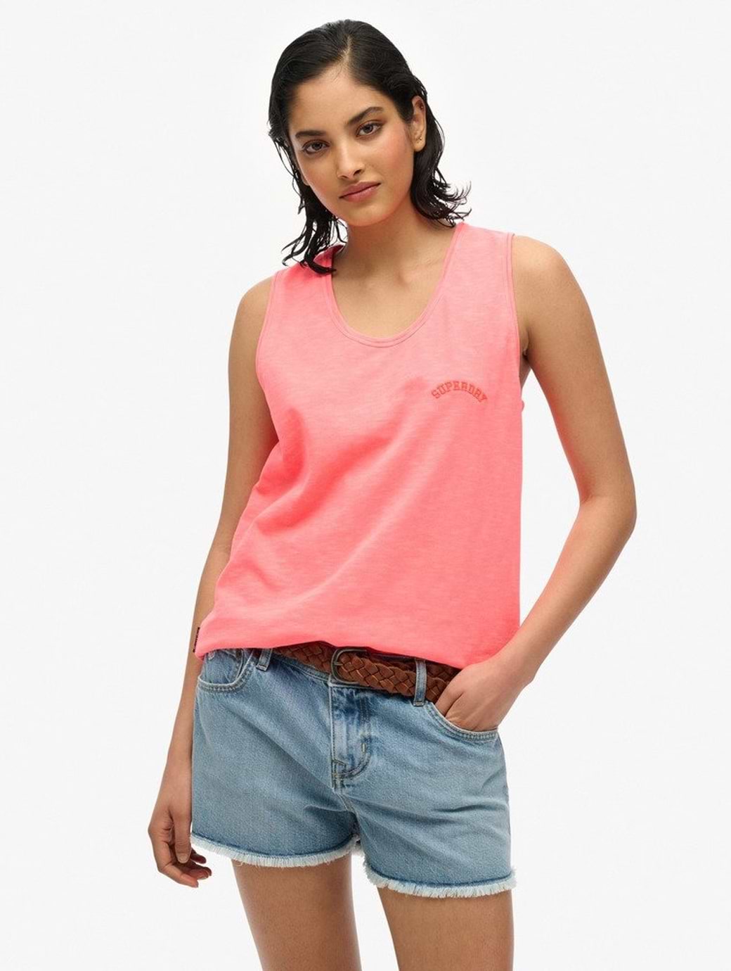 Superdry Women's Essential Logo GD Vest Fiery Coral