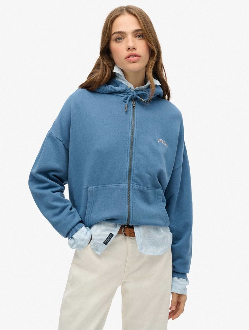Superdry Women's Essential Logo GD Zip Hoodie Copen Blue