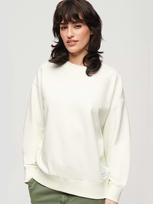 Superdry white sweatshirt discount