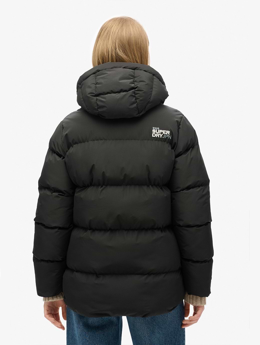 Superdry black puffer coat cheap