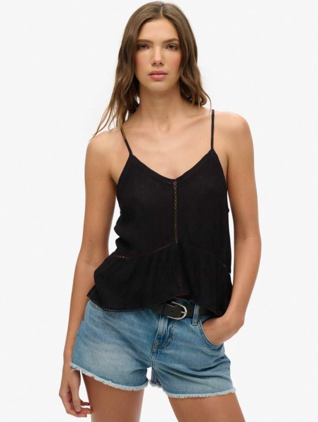 Superdry Women's Ladder Trim Cami Top Black
