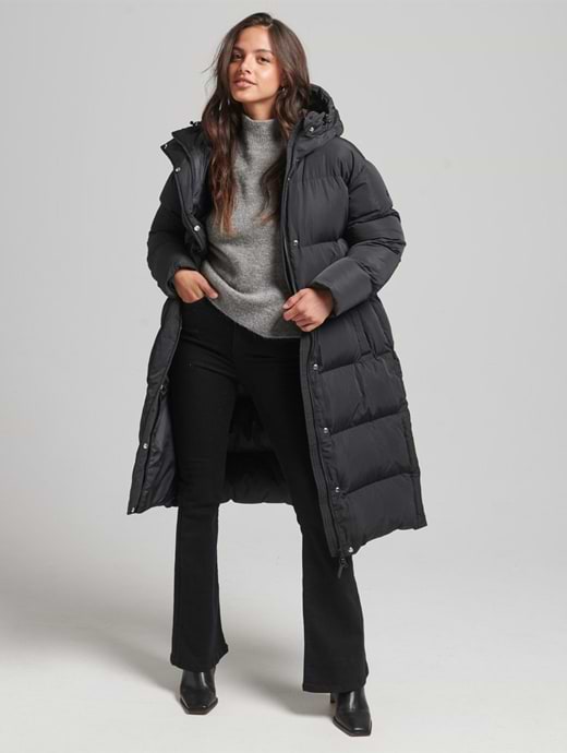 Ladies longline puffa coat sales
