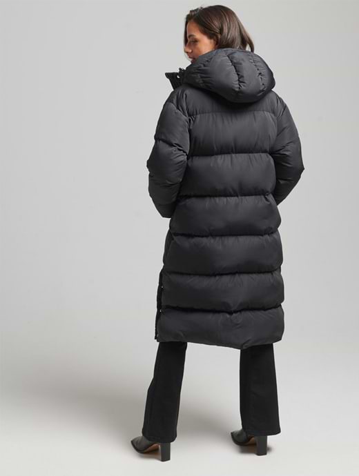 Longline hooded puffer top