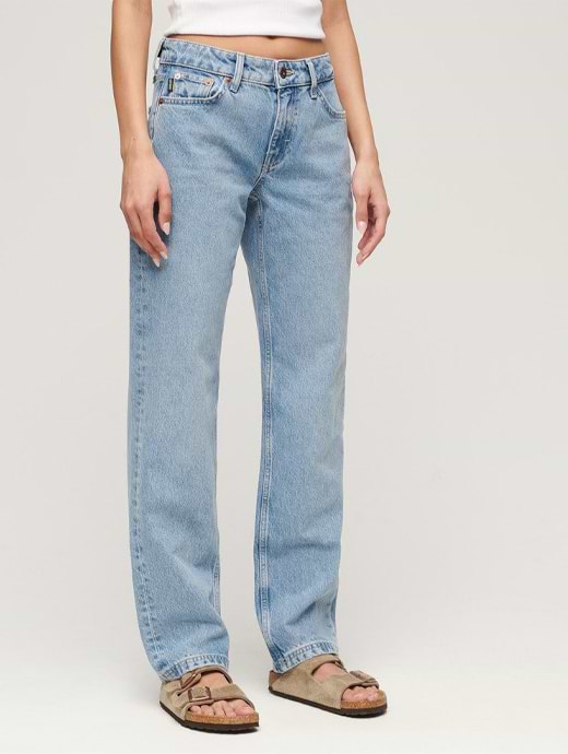 Superdry Women's Mid Rise Straight Leg Jean Spring Vintage Custom 