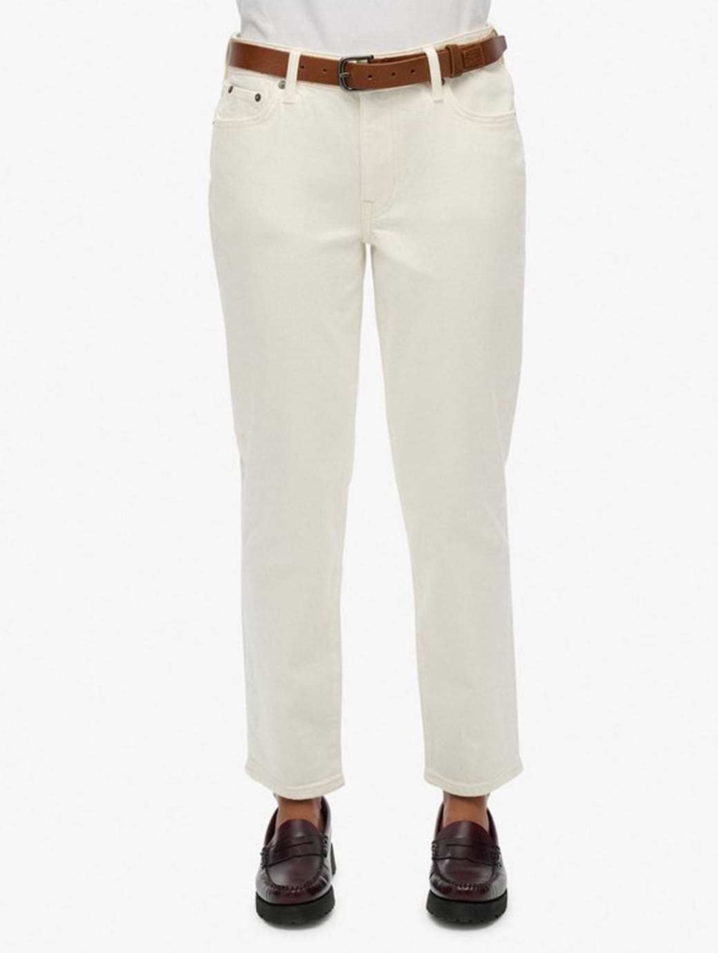 Superdry Women's Organic Cotton Mid Rise Slim Jeans Optic