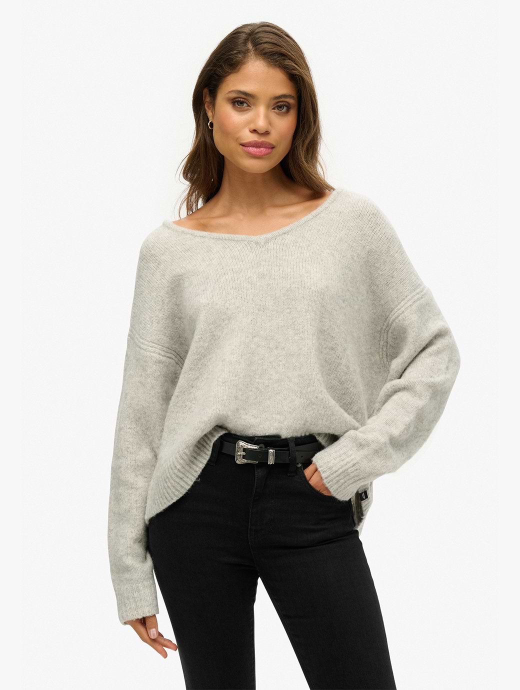 Superdry v neck jumper womens sale
