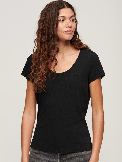 Superdry Women's Scoop Neck Tee Black