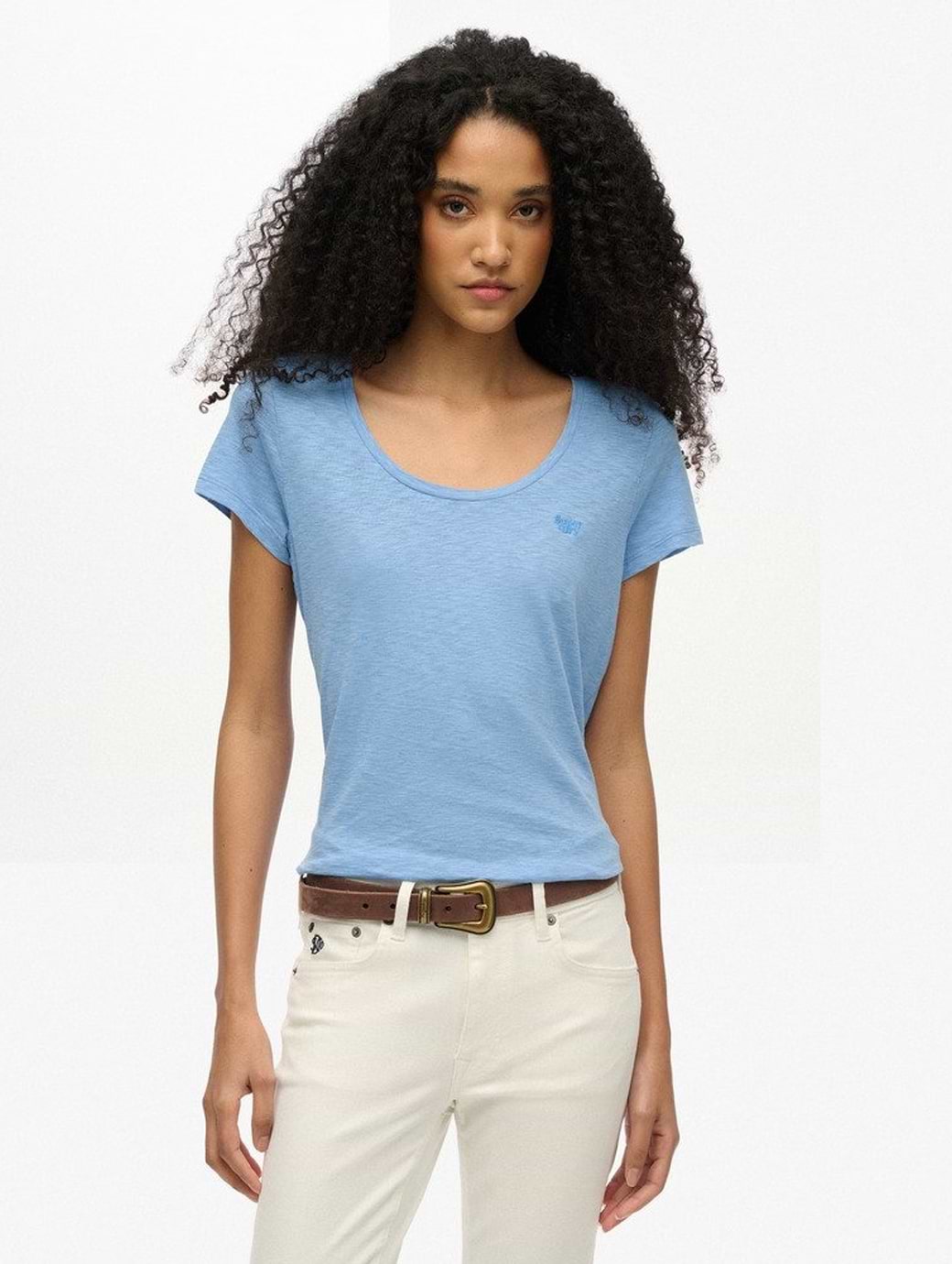 Superdry Women's Scoop Neck Tee Bluebell