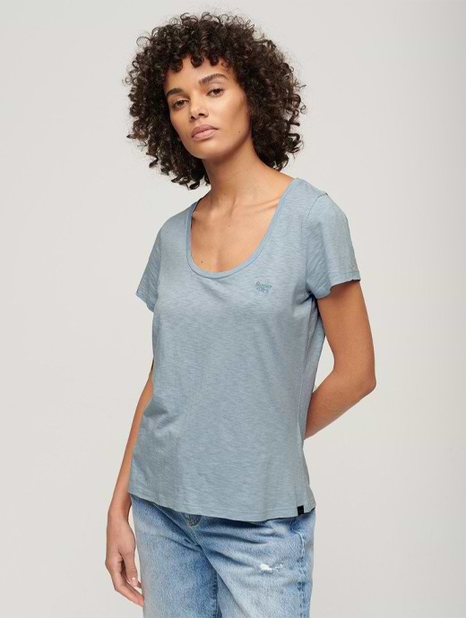 Superdry Women's Scoop Neck Tee Forever Blue
