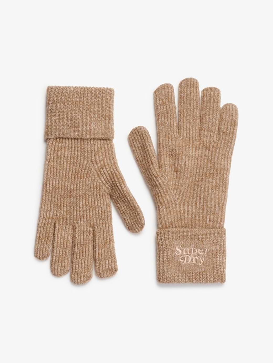 Superdry Women's Soft Rib Knit Glove Toasted Coconut Brown
